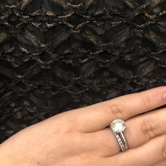 MARK + james by badgley mischka metallic sheer top - Picture 2 of 6